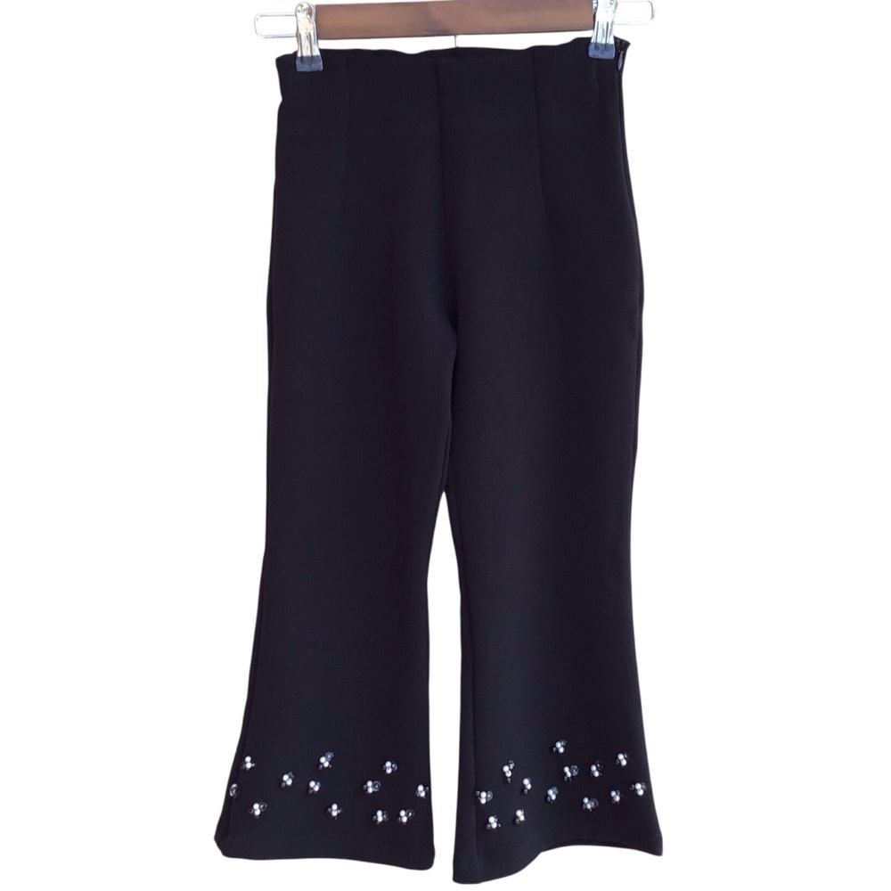 Miss Blumarine Pearl Sequin Embellished Flare Leg Pants